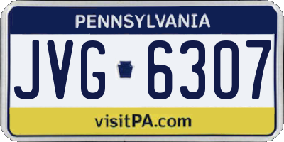 PA license plate JVG6307