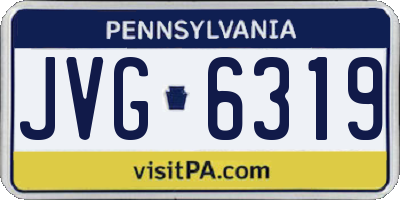 PA license plate JVG6319