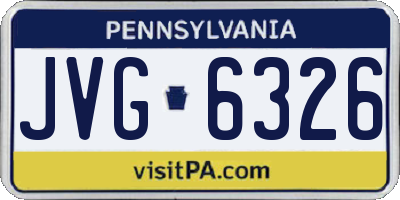 PA license plate JVG6326