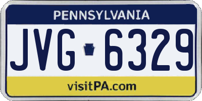 PA license plate JVG6329