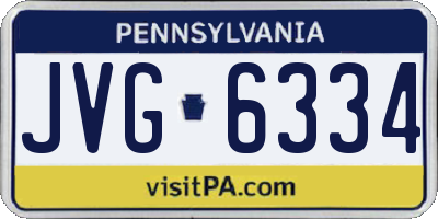 PA license plate JVG6334