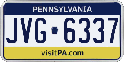 PA license plate JVG6337