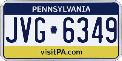 PA license plate JVG6349