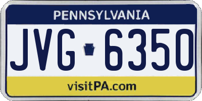 PA license plate JVG6350
