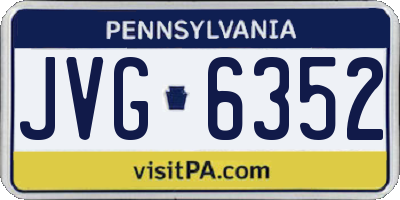 PA license plate JVG6352