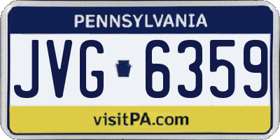 PA license plate JVG6359