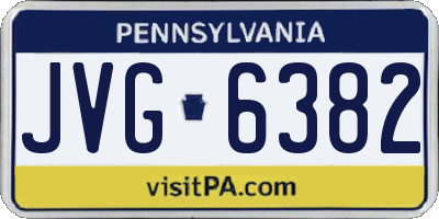 PA license plate JVG6382