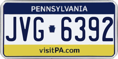 PA license plate JVG6392