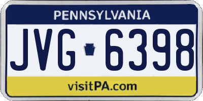 PA license plate JVG6398
