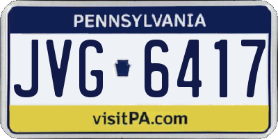 PA license plate JVG6417