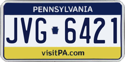 PA license plate JVG6421