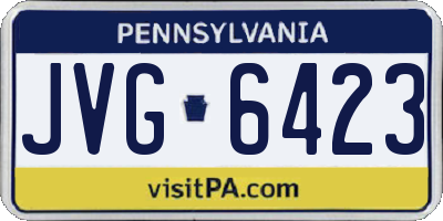 PA license plate JVG6423