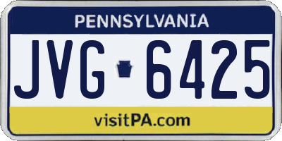 PA license plate JVG6425
