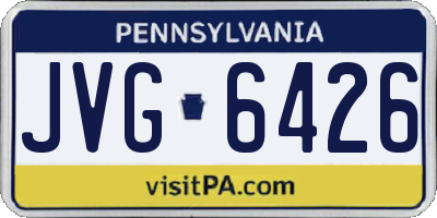 PA license plate JVG6426