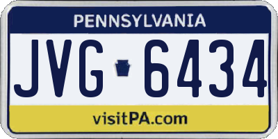 PA license plate JVG6434