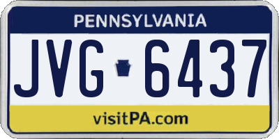 PA license plate JVG6437
