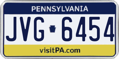 PA license plate JVG6454