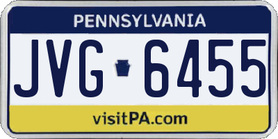 PA license plate JVG6455