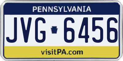PA license plate JVG6456