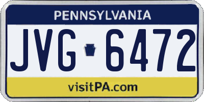 PA license plate JVG6472