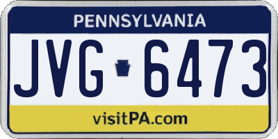 PA license plate JVG6473