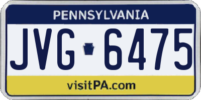 PA license plate JVG6475