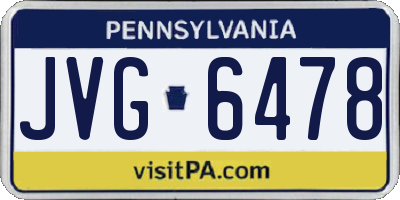 PA license plate JVG6478