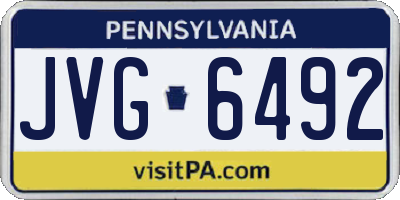 PA license plate JVG6492