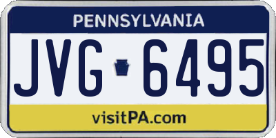 PA license plate JVG6495