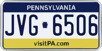 PA license plate JVG6506