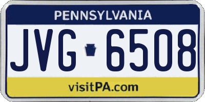 PA license plate JVG6508