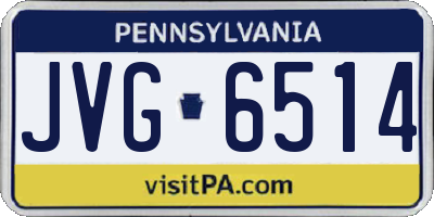 PA license plate JVG6514