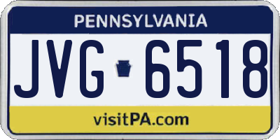 PA license plate JVG6518