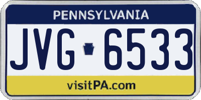 PA license plate JVG6533