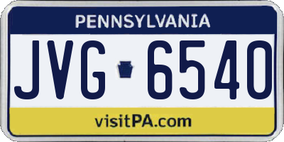 PA license plate JVG6540