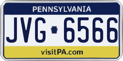 PA license plate JVG6566