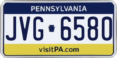 PA license plate JVG6580