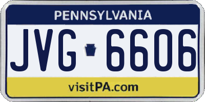 PA license plate JVG6606