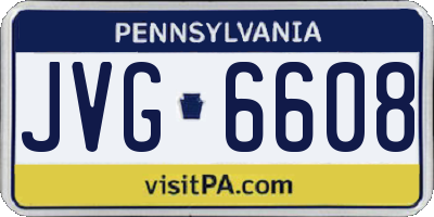 PA license plate JVG6608