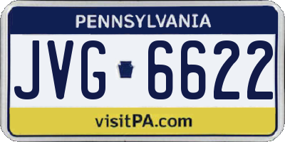 PA license plate JVG6622