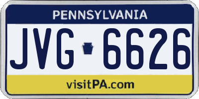 PA license plate JVG6626