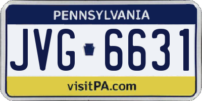PA license plate JVG6631
