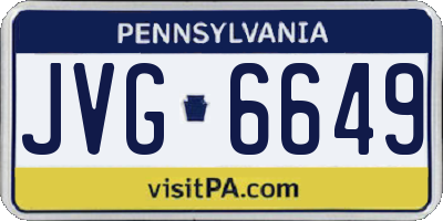 PA license plate JVG6649