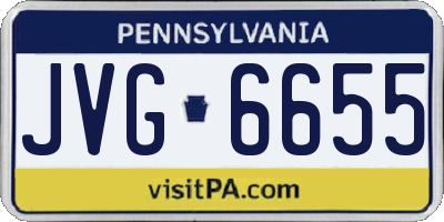 PA license plate JVG6655