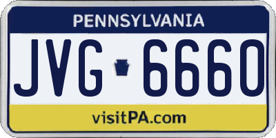 PA license plate JVG6660
