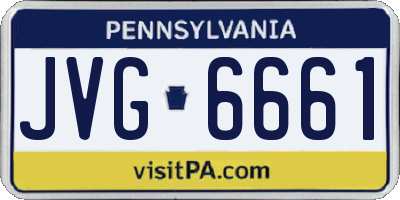 PA license plate JVG6661