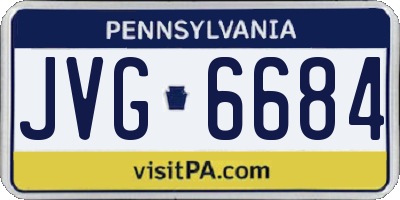 PA license plate JVG6684