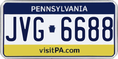 PA license plate JVG6688