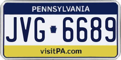 PA license plate JVG6689
