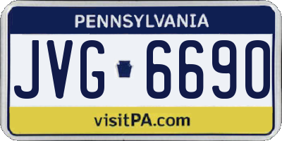 PA license plate JVG6690